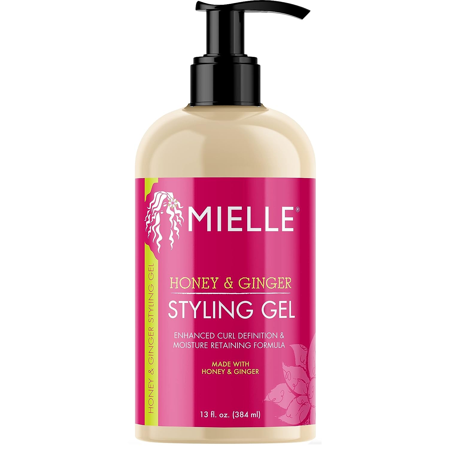 Mielle Organics Honey  Ginger Styling Gel for Enhanced Curl Definition and Moisture Retaining with Aloe for Dry, Curly, Thick, and Frizzy Hair, Non-Sticky, 13 Ounces