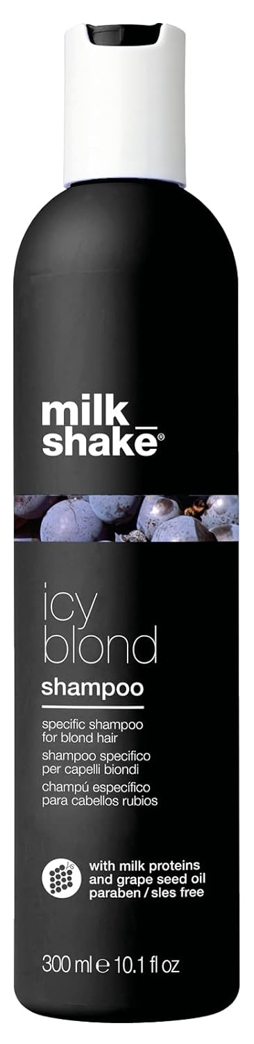 milk_shake Icy Blond Shampoo - Black Pigment Shampoo for Very Light Blond and Platinum Hair, 10.1 Fl Oz (300 ml)