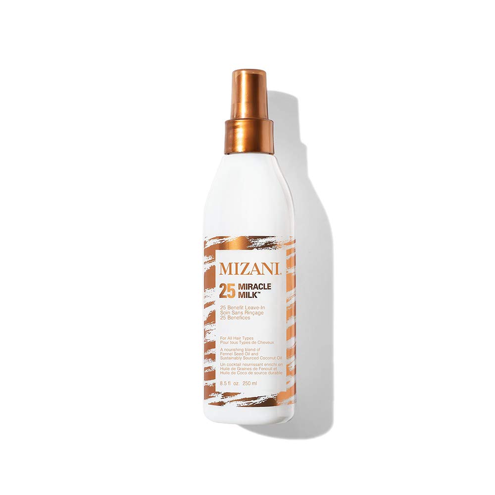 MIZANI 25 Benefit Miracle Milk Leave in Conditioner | Heat Protectant and Detangler Spray | Formulated with Coconut Oil | For Frizzy  Curly Hair
