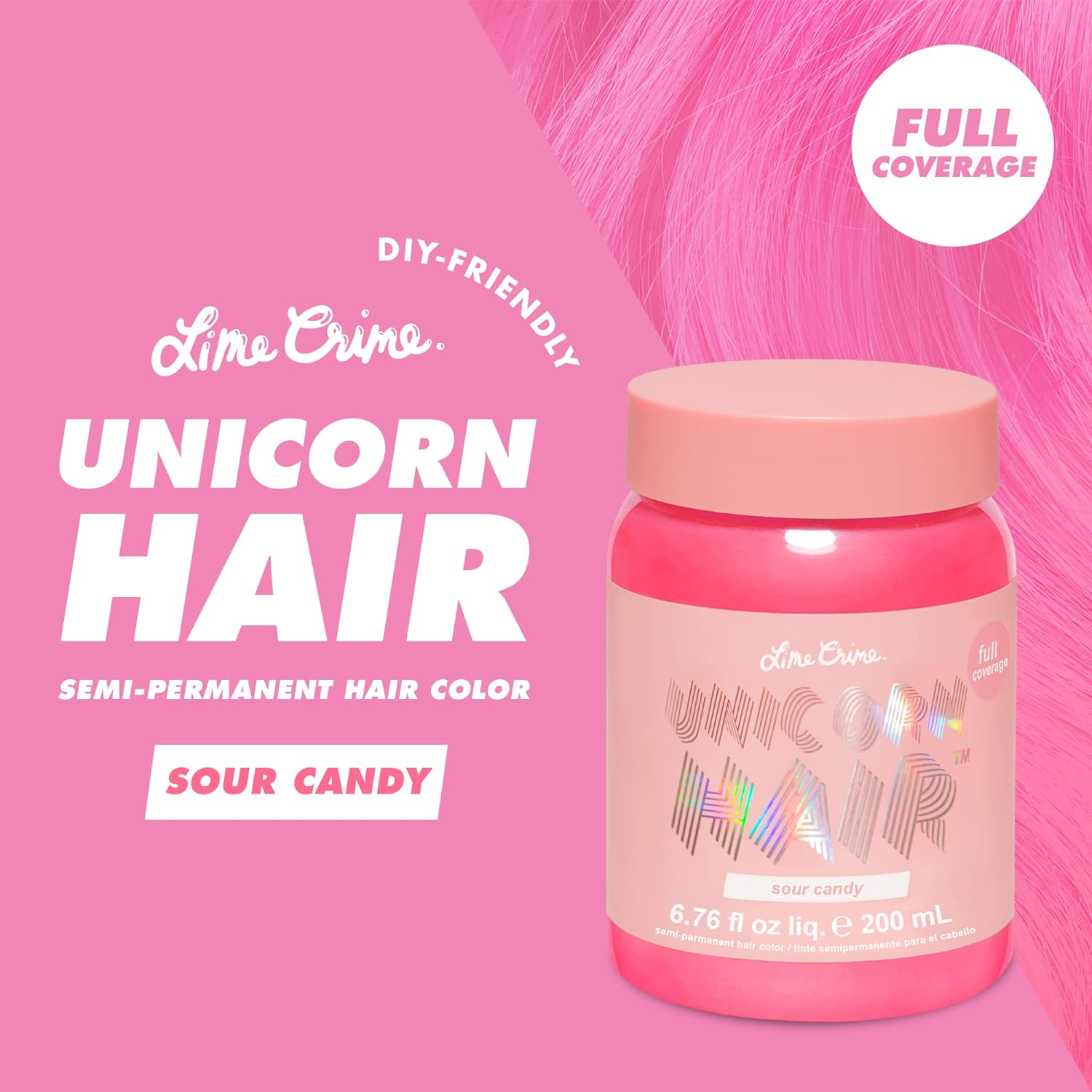 Lime Crime Unicorn Hair Dye Full Coverage, Butterscotch (Ginger) - Vegan and Cruelty Free Semi-Permanent Hair Color Conditions  Moisturizes - Temporary Red-Brown Hair Dye With Sugary Citrus Vanilla Scent