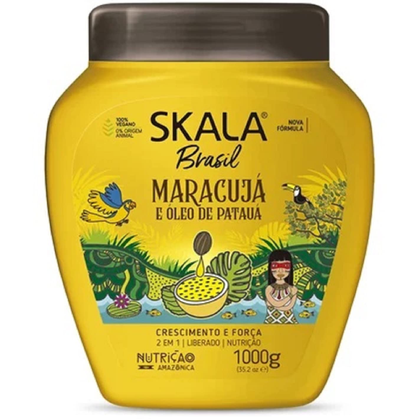 SKALA - Brasil - Creme de Tratamento 2 em 1 Maracuja e Oleo De Pataua 1 Kg - (Passion Fruit  Pataua Oil 2 in 1 Treatment Cream Net 35.27 Oz)