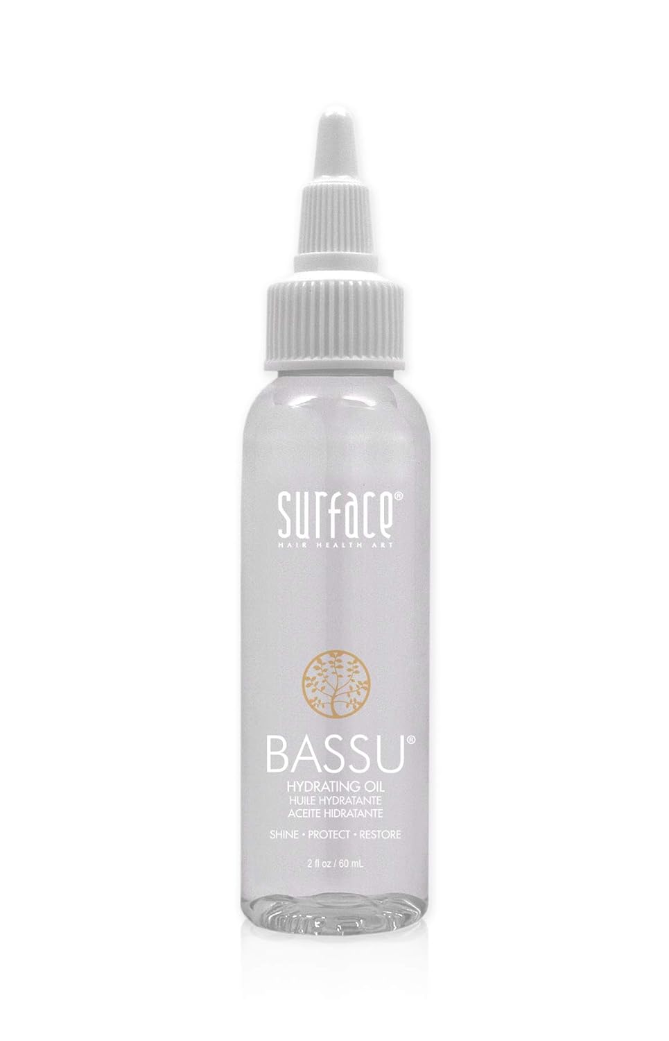 Surface Hair Bassu Hydrating Oil: Hair Oil with Flax Seed, and Aloe Vera, Moisturize and Hydrate Repair Damaged Hair, Color Safe, 2 Fl Oz