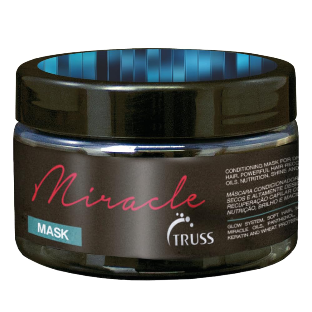 TRUSS Professional Miracle Mask - Intensive Moisture; Protein Infused; Keratin Conditioning Hair Mask - Repair Conditioner; Reconstructor; Detangler; Anti-Frizz; Repairs Dry; Damaged Hair